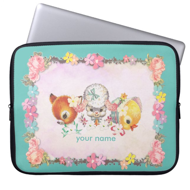 Vintages Hirschlamm Neopren Laptop-Sieb, 35 cm Laptopschutzhülle (Vorderseite)