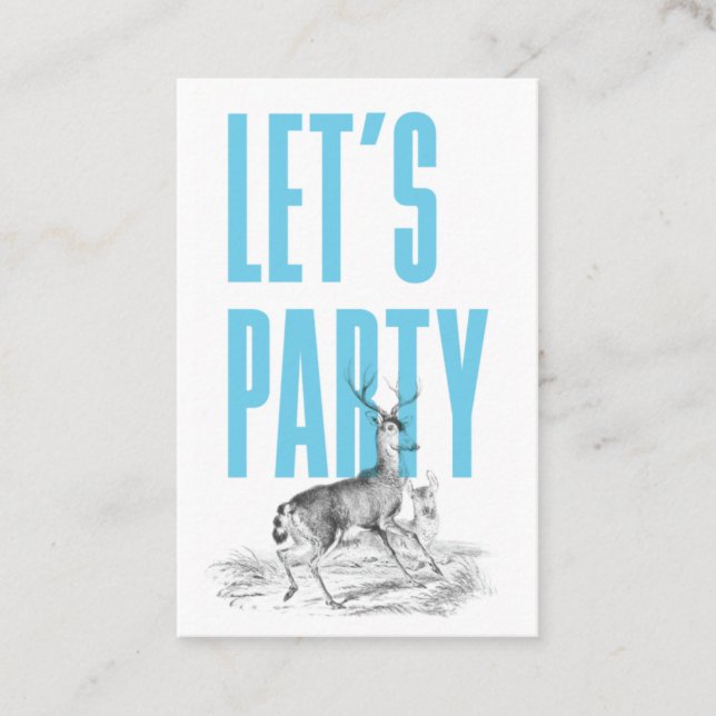 Vintages Hirschticket Visitenkarte (Vorderseite)