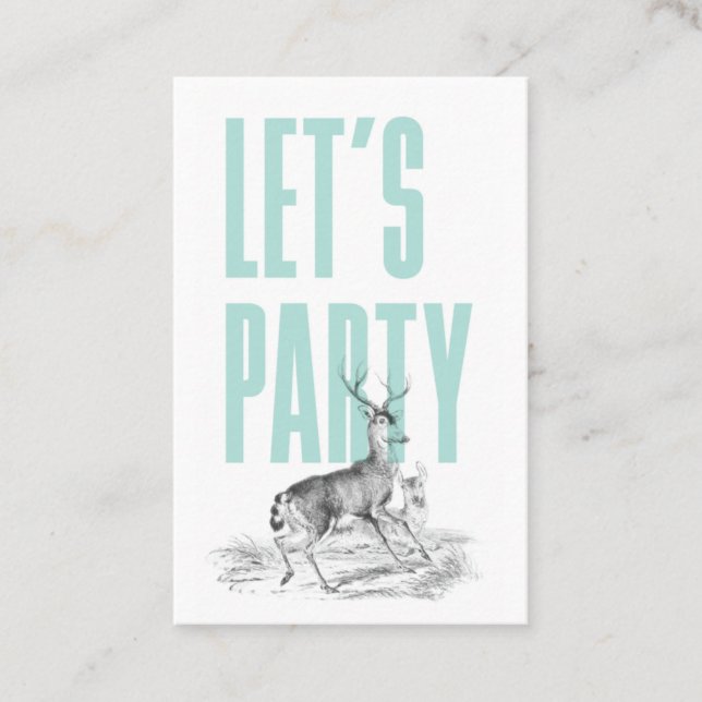 Vintages Hirschticket Visitenkarte (Vorderseite)