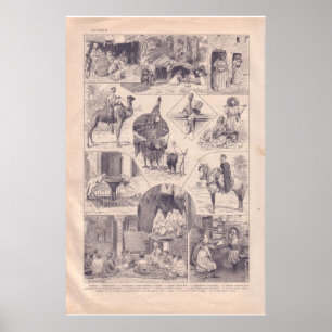 Vintages historisches Algerien 1920 Poster