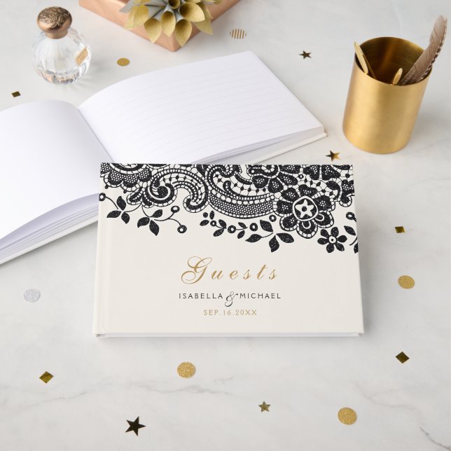 Vintages Hochzeitsgast-Gästebuch Gästebuch (Vorderseite Offen)