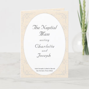 Vintages Hochzeitsprogramm für die White Lace Kath Programm