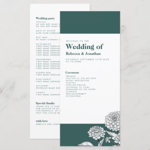 Vintages Hochzeitsprogramm für Grüne Flora