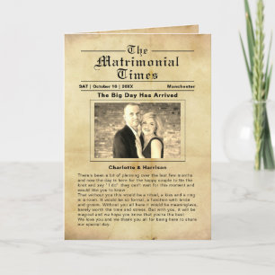 Vintages Hochzeitsprogramm für Zeitungen Programm