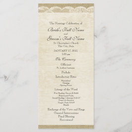 Vintages Hochzeitsprogramm Programm