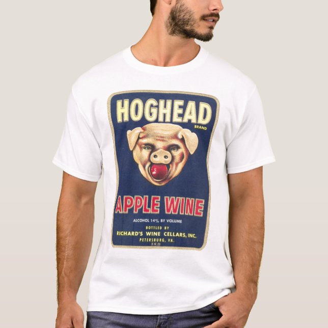 Vintages Hoghead Aufkleber-Shirt T-Shirt (Vorderseite)