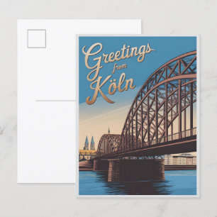 Vintages Hohenzollern Bridge Köln - Deutschland-Ge Postkarte