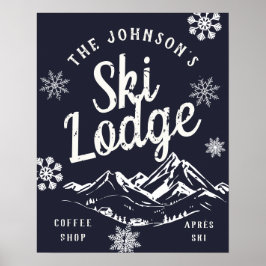Vintages Holiday Ski Lounge Custom Family Poster