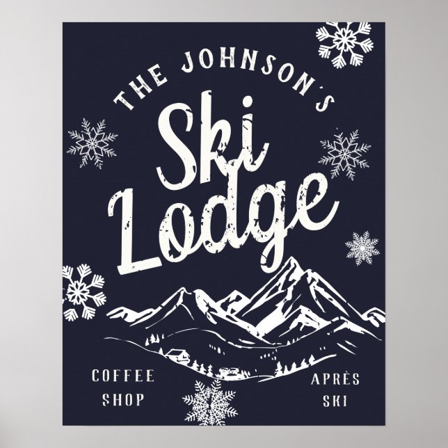 Vintages Holiday Ski Lounge Custom Family Poster (Vorne)