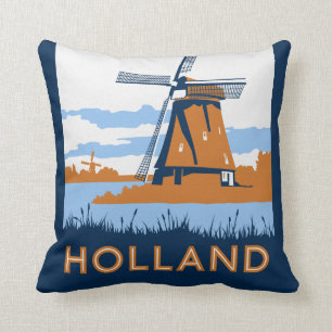 Vintages Holland-Plakat Kissen