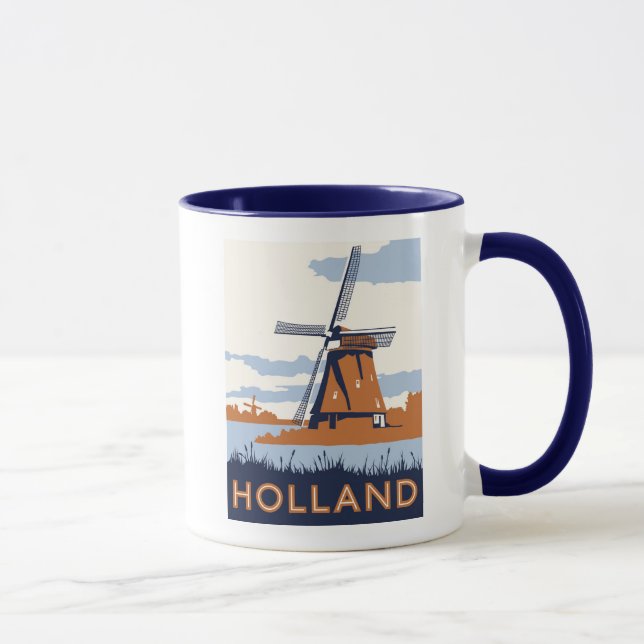 Vintages Holland-Plakat Tasse (Rechts)