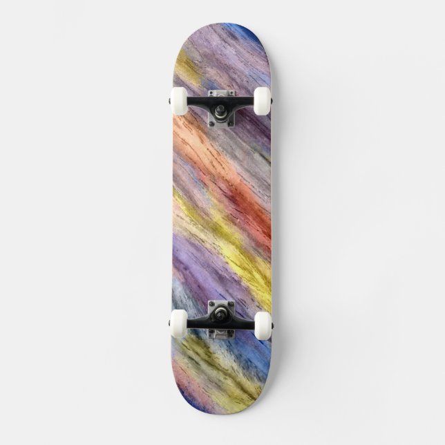 Vintages Holz Abstrakt Art 2 Skateboard (Vorderseite)