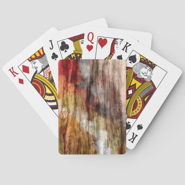Vintages Holz Abstrakt Art. 3 Spielkarten (Rückseite)