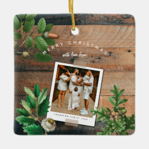 Vintages Holz Acorn Weihnachtsfeiertag Keramikornament