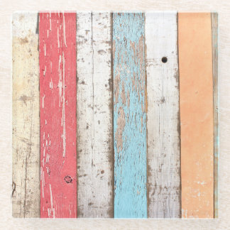 Vintages Holz: mehrfarbige Cracked Texture. Glasuntersetzer