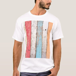 Vintages Holz: mehrfarbige Cracked Texture. T-Shirt