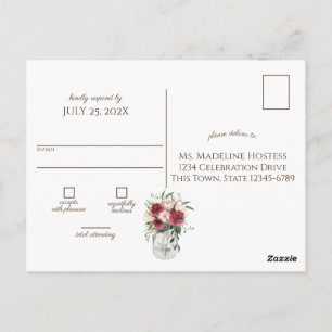 Vintages Holz und Licht Jar Burgund Blumenkohl UAW Postkarte