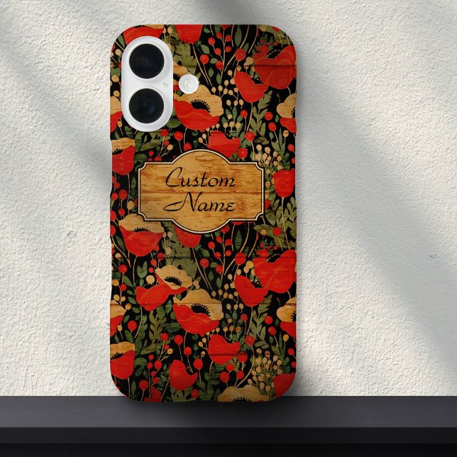 Vintages Holzkörnchen Poppy Case-Mate iPhone Hülle (Von Creator hochgeladen)