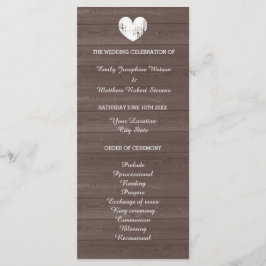 Vintages Holzkornholz-Country-Hochzeitsprogramm Programm