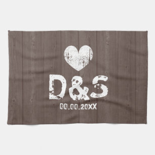 Vintages Holzkornmonogramm Küchentuch