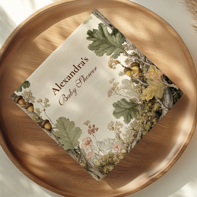 Vintages Holzland Acorns Kinderdusche Serviette (Von Creator hochgeladen)