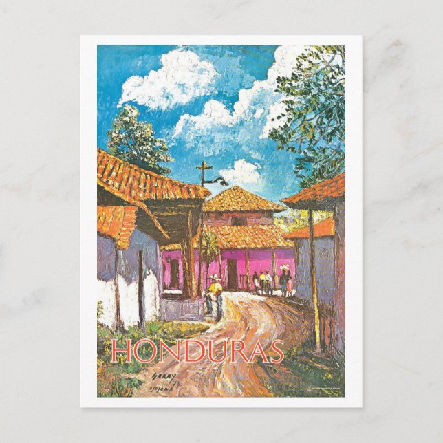 Vintages Honduras Travel Poster Postkarte (Vorderseite)