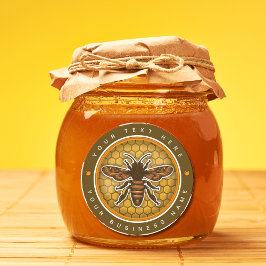 Vintages Honey Jar Bee Label Runder Aufkleber