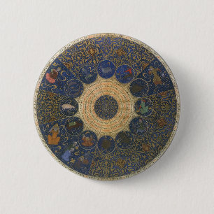 Vintages Horoskop, antik-islamischer Zodiak Button