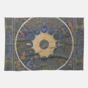 Vintages Horoskop, antik-islamischer Zodiak Geschirrtuch