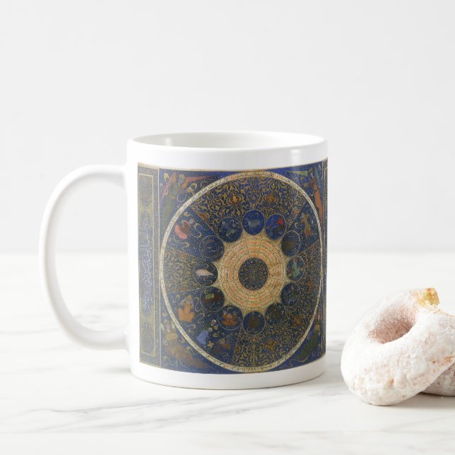 Vintages Horoskop, antik-islamischer Zodiak Kaffeetasse (Mit Donut)