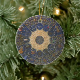 Vintages Horoskop, antik-islamischer Zodiak Keramik Ornament