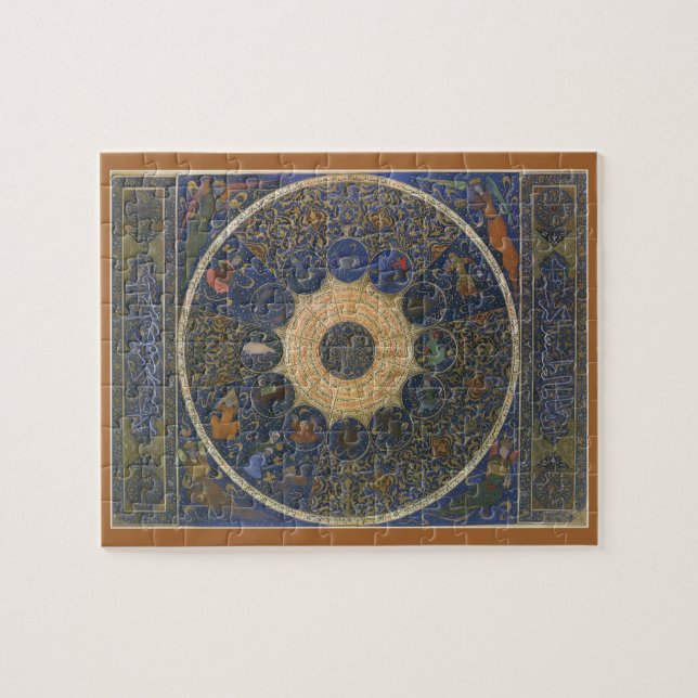 Vintages Horoskop, antik-islamischer Zodiak Puzzle (Horizontal)