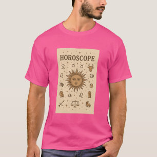 Vintages Horoskop Zodiac Sun Astrologie Illustrati T-Shirt