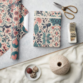 Vintages Hörpapier blühend Geschenkpapier