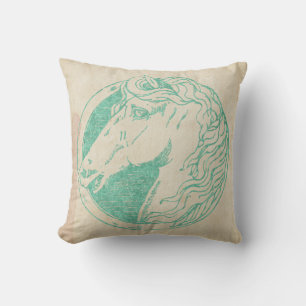 Vintages Horse Cameo Throw Kissen