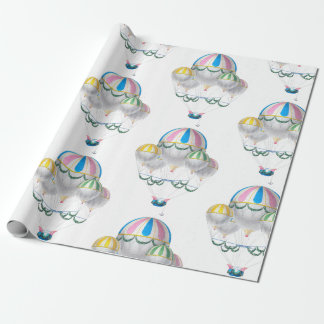 Vintages Hot Air Ballon Girl's Wrapping Paper Geschenkpapier