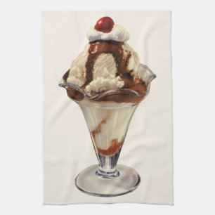 Vintages Hot Fudge Ice Geschirrtuch