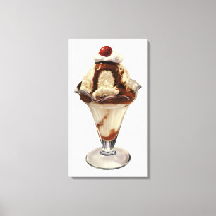 Vintages Hot Fudge Ice Leinwanddruck