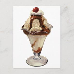 Vintages Hot Fudge Ice Postkarte