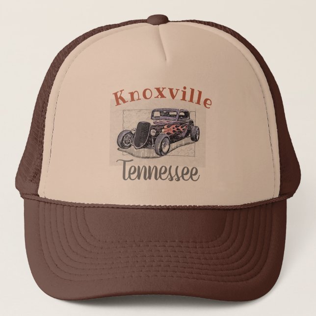 Vintages Hotrod "Knoxville Tennessee" Truckerkappe (Vorderseite)