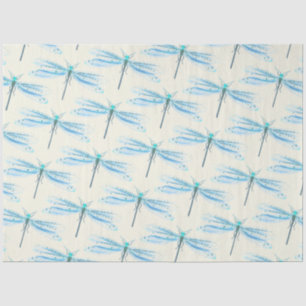 Vintages Hübsches Blaues Damselfly-Musterfahrzeug Seidenpapier