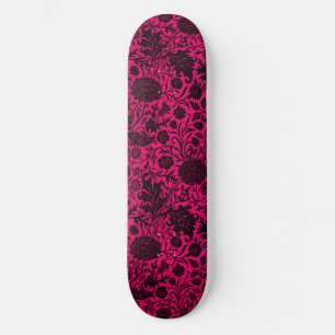 Vintages hübsches schwarzes Blumenmuster auf Nebel Skateboard