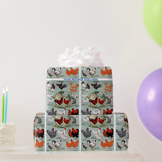 Vintages Hühnerzuchtpapier Geschenkpapier (Partygeschenke)