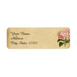 Vintages Hydrangea-Hochzeitslabel