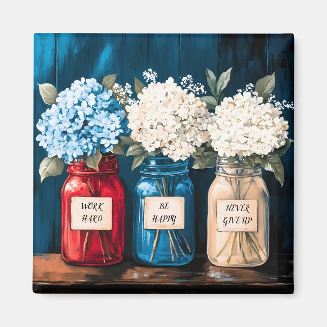 Vintages Hydrangea-Trio Magnet (Vorne)
