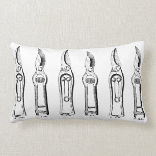 VINTAGES ILLUSTRATION Gartenarbeit-Werkzeug Lendenkissen