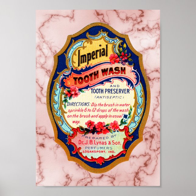 Vintages Imperial Tooth Wash Label Poster (Vorne)
