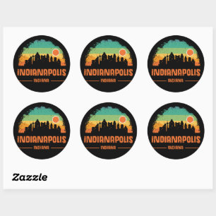 Vintages Indianapolis City Bloomington Retro Runder Aufkleber