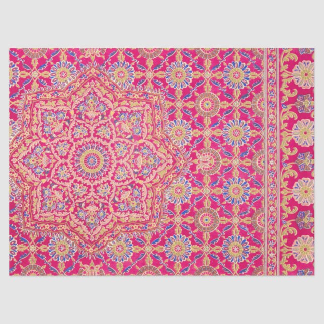 Vintages Indianerstickermuster Seidenpapier (Vorderseite)