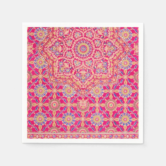 Vintages Indianerstickermuster Serviette (Vorderseite)